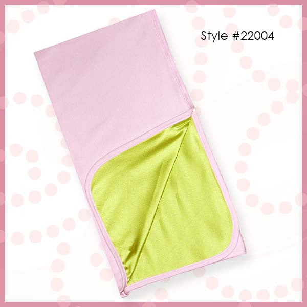 Alli.C, Ballerina Receiving Blanket is made from pink 100% Pima Cotton lined with lime green Silk Charmeuse and trimmed in matching pink binding.