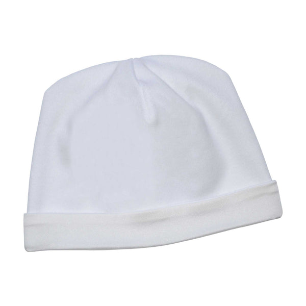 Alli.C, white unisex 100% Pima Cotton beanie hat with white silk charmeuse lining